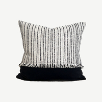 Housse de coussin jacquard de luxe moderne, coussin rayé pour le salon, décoration de la maison