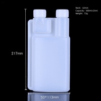 Flacons ovales en PEHD à double col avec bouchon à vis pour dosage chimique, sérigraphiés, 100ml, 120ml, 250ml, 500ml, 1000ml