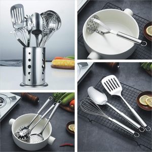 Ensemble d'ustensiles de cuisine classiques en acier inoxydable de haute qualité avec poignées, kit d'ustensiles de cuisson durables pour la maison - Product Image 5
