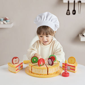 Nouveau en bois semblant jouet enfants <span class=keywords><strong>cuisine</strong></span> jouet gâteau aux fruits <span class=keywords><strong>d</strong></span>ébut jouet éducatif drôle en bois coupe gâteau <span class=keywords><strong>jeu</strong></span> - Product Image 2