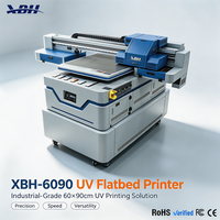 Mesin cetak Uv Flatbed 6090 akurasi tinggi Mug pemosisian telepon Printer Uv untuk Cetak papan kaca