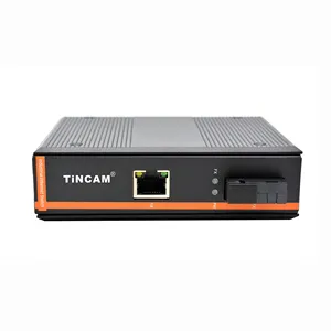 TiNCAM 1 * SC + 1 * RJ45端口100Mbps工业网络交换机非托管Din轨道结构工业媒体转换器Poe交换机48v