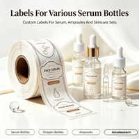 Étiquettes personnalisées imperméables pour cosmétiques et soins de la peau, pour flacons de sérum et pots de crème, en papier d'art, résistantes aux rayures, autocollantes et robustes