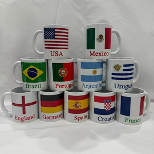 Tazas de Café de Cerámica con Bandera Nacional de la Copa de Fútbol, 11 oz, Regalo Premium para Fanáticos del Deporte - Product Image 1