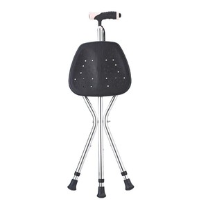 Bâton de marche pliable OEM en alliage d'aluminium, siège de voyage portable avec embouts en caoutchouc pour personnes âgées et utilisation en extérieur - Product Image 4