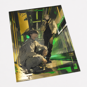 Affiches d'art personnalisées en feuille d'or verte/dorée, impression anime/<span class=keywords><strong>manga</strong></span>, impressions à effet métallique brillant, illustrations d'exposition, affiches fanart - Product Image 4