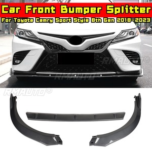 For Toyota Camry 8th Gen 2018-2023 Body Kit Front Bumper Spoiler Glossy Black Sport Style Front Bumper <b>Splitter</b> Car Accessories - Product Image 2