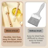 Spatule en silicone de qualité alimentaire avec tête souriante, brosse à huile, lisseur de gâteau/crème, racloir, ensemble d'outils de pâtisserie (lot de deux)