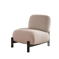 Fauteuil individuel en métal de style crème, luxe léger et haut de gamme, pour salon et balcon, mobilier de maison moderne et minimaliste JUN HENG