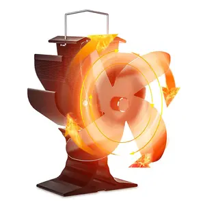 Stove Fan Fireplace without Power for Fireplace Stoves Fireplace Fan for Wood Stoves Fan with 4 Blades