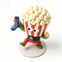 Figurine de personnage en PVC personnalisée, écologique et mignonne, en forme de bonhomme de pop-corn, jouet d'art créatif et de collection, idéale pour décorer les fêtes et comme cadeau promotionnel.