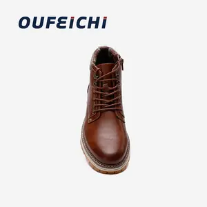 Hot Sale Customized PU Material Leather Martin Boots Fashion Wear-resisting Flat Shoes For Mens