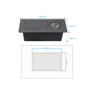 Toma de corriente de escritorio para <span class=keywords><strong>muebles</strong></span>, toma de corriente USB oculta con cargador inalámbrico, duradera, gran oferta - Product Image 3
