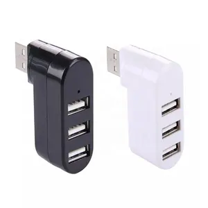 Mini fabrika fiyat 3 port usb 2.0 hub 270 dönebilen yüksek hızlı USB HUB 2.0 Splitter adaptörü Mac Pc için