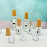 Flacon de parfum en verre transparent carré ou rectangulaire avec vaporisateur, 5 ml, 10 ml, 18 ml