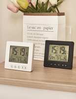 Nouvelle Arrivée Réveil Numérique Portable Simple pour Chambre à Coucher, Horloge de Table LCD avec Affichage de l'Heure, du Calendrier, du Jour de la Semaine et de la Température