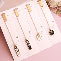 Alliage noir et blanc Rose pendentif Journal signet Page Clip étudiant métal lecture trombone