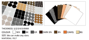 अनुकूलित आकार पैकेजिंग स्व-चिपकने वाले फर्नीचर फर्श ग्लाइडर्स लकड़ी कुर्सी खरोंच सुरक्षा वर्ग पैटर्न के लिए पैड महसूस किया - Product Image 3