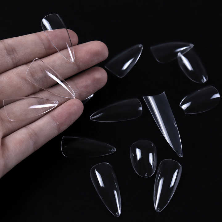 Private Label 504pcs Full Cover Soft Gel Artificial Fingernail Thin