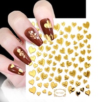 Aurora 3D ongles décalcomanies Laser feuille d'or Design étoile coeur Rose fleurs auto-colle lettres pour Nail Art autocollant matière plastique