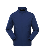 Veste softshell noire imperméable coupe-vent à col montant et fermeture éclair pour le travail en extérieur et les trajets quotidiens