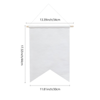 Bannière en toile à sublimation vierge personnalisée drapeau pentagonal/queue d'aronde/triangle avec bâtons de bois pour décoration intérieure et extérieure
