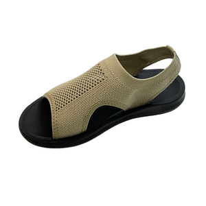 <span class=keywords><strong>Sandalias</strong></span> de punto elásticas para <span class=keywords><strong>mujer</strong></span>, <span class=keywords><strong>sandalias</strong></span> transpirables con punta abierta, zapatos de playa casuales planos y ligeros con correa trasera elástica - Product Image 2