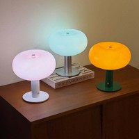 Lampe de nuit LED 3D en verre en forme de champignon, design original, rechargeable, commande tactile, multicolore, moderne et minimaliste pour la maison