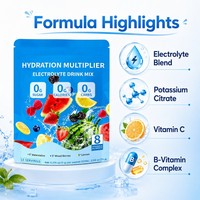 OEM Private Label Electrolyt Drink Mix Poeder Suikervrije Hydratiestick Packs 15 porties 75g Fruit Flavor Easy Mix