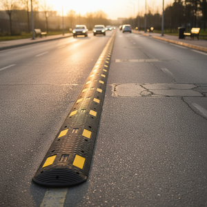 Recycled Rubber Speed Bump ECO 2-Band Road Hump 10 Meter Set for <b>Roadway</b> Use - Product Image 3