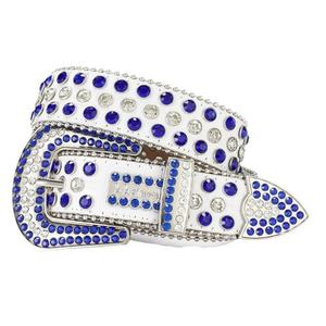 Nuevo Cinturón BB <span class=keywords><strong>Simon</strong></span> de Diseño de Lujo Original de Fábrica, Cinturón con Tachuelas de Diamantes, Cinturón de Moda con Pedrería Roja Colorida para Hombre y Mujer - Product Image 1