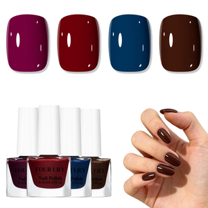 Kit de Esmalte de Uñas FOUR LILY Multicolor para Otoño Invierno, Color Vino Blanco, Material de Resina, Lámpara LED, Estilo Francés, <span class=keywords><strong>Manicura</strong></span> <span class=keywords><strong>Francesa</strong></span> - Product Image 2