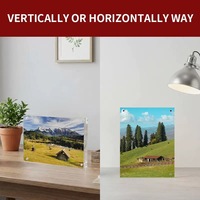 Support de Présentation Magnétique Transparent en Acrylique pour Cadre Photo, Ensemble de Panneaux de Table Double Face à Fixation Magnétique