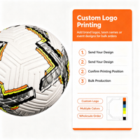 Ballon de football Aiju en PVC, taille 5, cousu à la machine, logo personnalisé, durable, cadeau promotionnel pour les sports d'équipe, divertissement, vente en gros