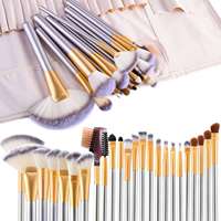 Ensemble de pinceaux de maquillage professionnels, Kabuki, fond de teint, mélange de poudre pour le visage, Kit de pinceaux de maquillage avec sac, 24 pièces