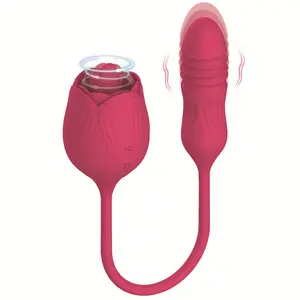2 In 1 New Rose Vibrator für Frauen Zunge lecken Klitoris Stimulator Teleskop Vibration Dildo Sexspielzeug für Erwachsene 18 Online %