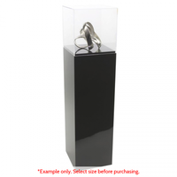 Boîte de présentation en acrylique Lear avec socle noir brillant, vitrine haute anti-poussière pour objets de collection, chaussures, sculptures