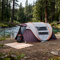 Tentes de camping automatiques à installation instantanée, portables, pliables, quatre saisons, en tissu Oxford 210D, imperméables, anti-UV, avec poteaux en fibre de verre