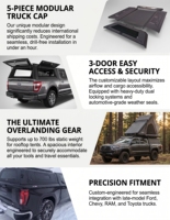 Coque de camping-car en alliage d'aluminium de qualité supérieure MJXF, étanche et anti-poussière, compatible avec Ford F-150, Toyota Tacoma, Chevrolet Silverado 1500