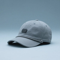 Gorra de béisbol personalizada de 6 paneles sin estructura, estilo urbano deportivo vintage, con letras y logo de goma, para exteriores, con cuerda.