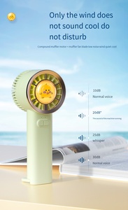 Tốt Nhất Người Bán Mùa Hè Dễ Thương Phim Hoạt Hình Di Động Cầm Tay Có Thể Sạc Lại Fan Phim Hoạt Hình Im Lặng Ánh Sáng Ban Đêm Mini Led Fan Cho Ngoài Trời - Product Image 6