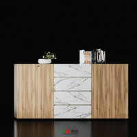 Bureau de direction moderne en bois MFC MDF, extensible en forme de L, durable, résistant à l'eau, avec rangement
