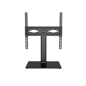 Adjustable Height TV Stand 32-55" <b>Table</b> Top Tempered Glass Steel Metal Flat Wall <b>Swivel</b> Feature OEM - Product Image 4
