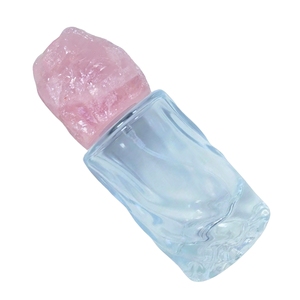 Flacon de parfum cosmétique vide au design élégant, cadeau de luxe avec bouchon en quartz rose naturel - Product Image 4
