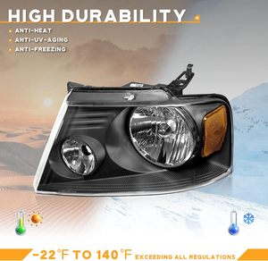Faro Delantero OVOVS para Lado del Conductor y Pasajero con Carcasa Negra, Lente Transparente y Reflector Ámbar para Ford F-150 2004 2005 2006 2007 <span class=keywords><strong>2008</strong></span> - Product Image 4