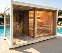 Sauna Rumah Luar Ruangan dan Cold Plunge, Sauna Basah dan Cold Plunge, Bak Mandi, Spa, dan Sauna Arang untuk 2 - 3 Orang