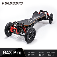 BAJABOARD G4X PRO Scooter tout-terrain pour adultes en alliage d'aluminium, capacité de charge de 150 kg, 4 roues motrices, autonomie de 50 km, télécommande, étanche, batterie au lithium