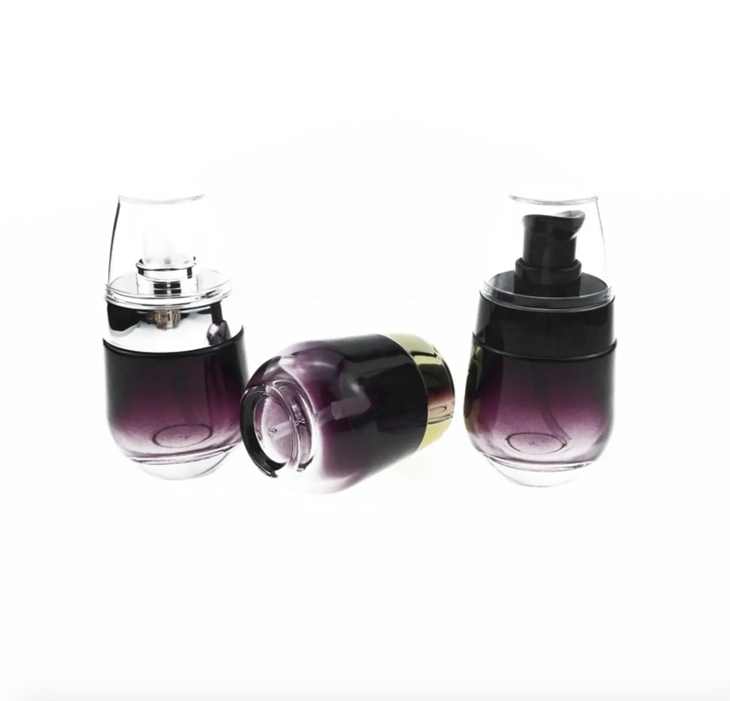 30ml skin care products pressed empty bottle purple gradient glass bottle