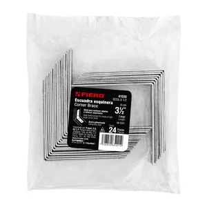FIERO 3-1/2 \ "X 3-1/2 \" borsa da 24 staffe angolari scatola da 6 unità-connettori e supporti da scaffale - Product Image 3
