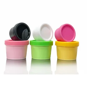 Eco 친절한 다채로운 무성한 단지 아이스크림 남비 PP 플라스틱 크림 단지 화장용 콘테이너 50g 100g